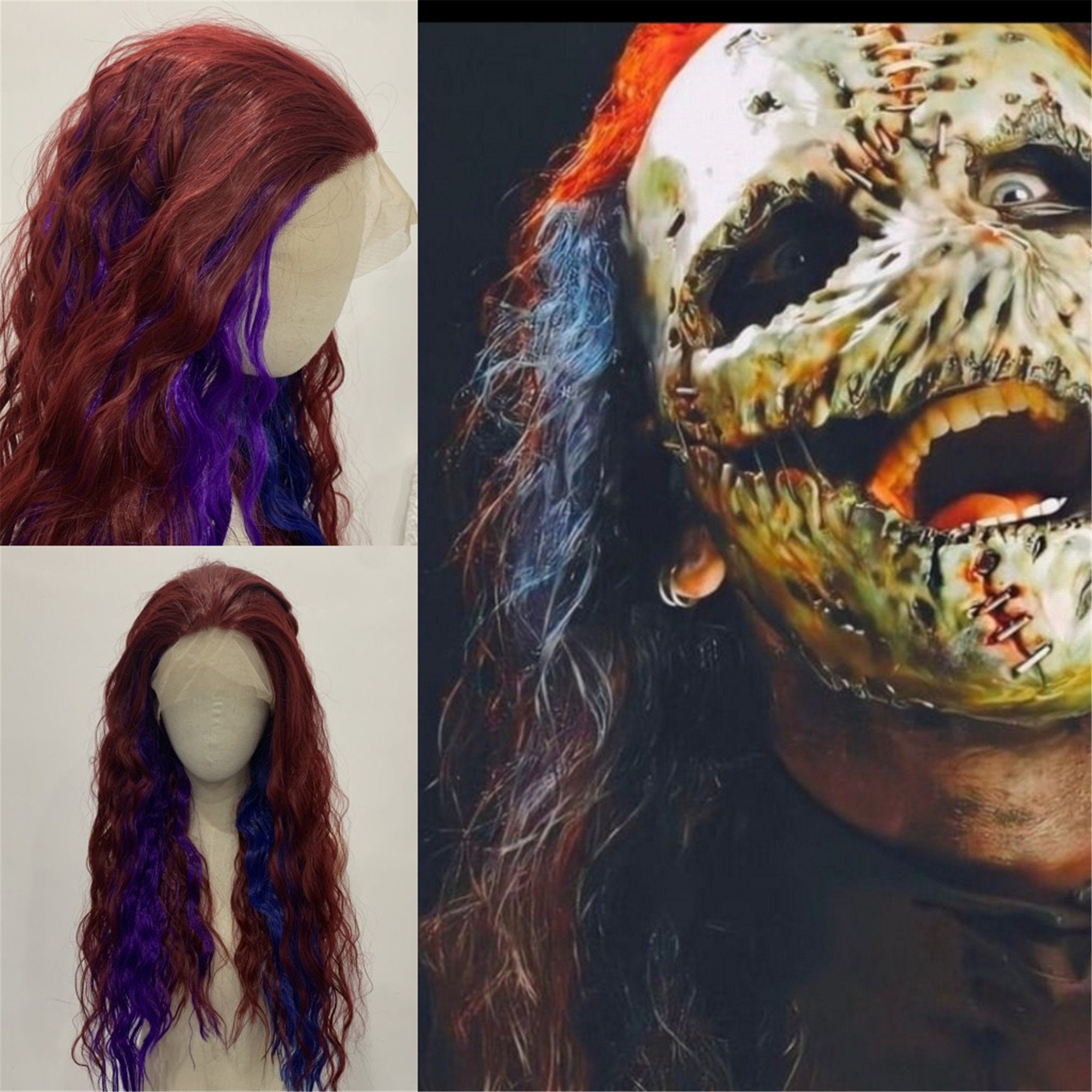 Slipknot Corey Taylor Wig Cosplay Wig Lace Front Wig Wine Red - Etsy