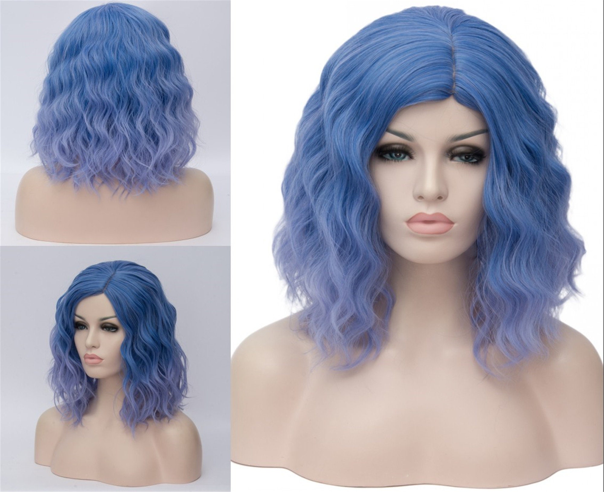 blue wig long hair