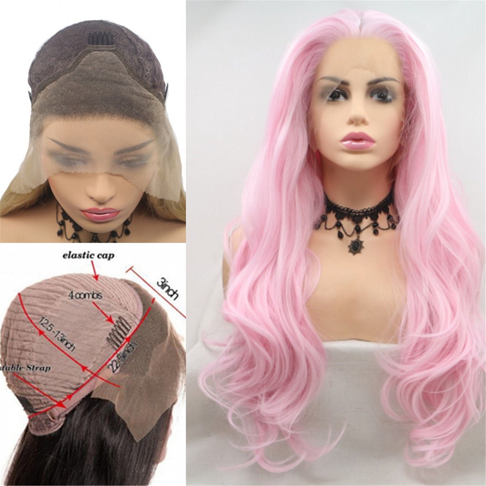 Light Pink Wig Natural Wavy Sheeny Wig Wig for Everyday Use 24 Etsy