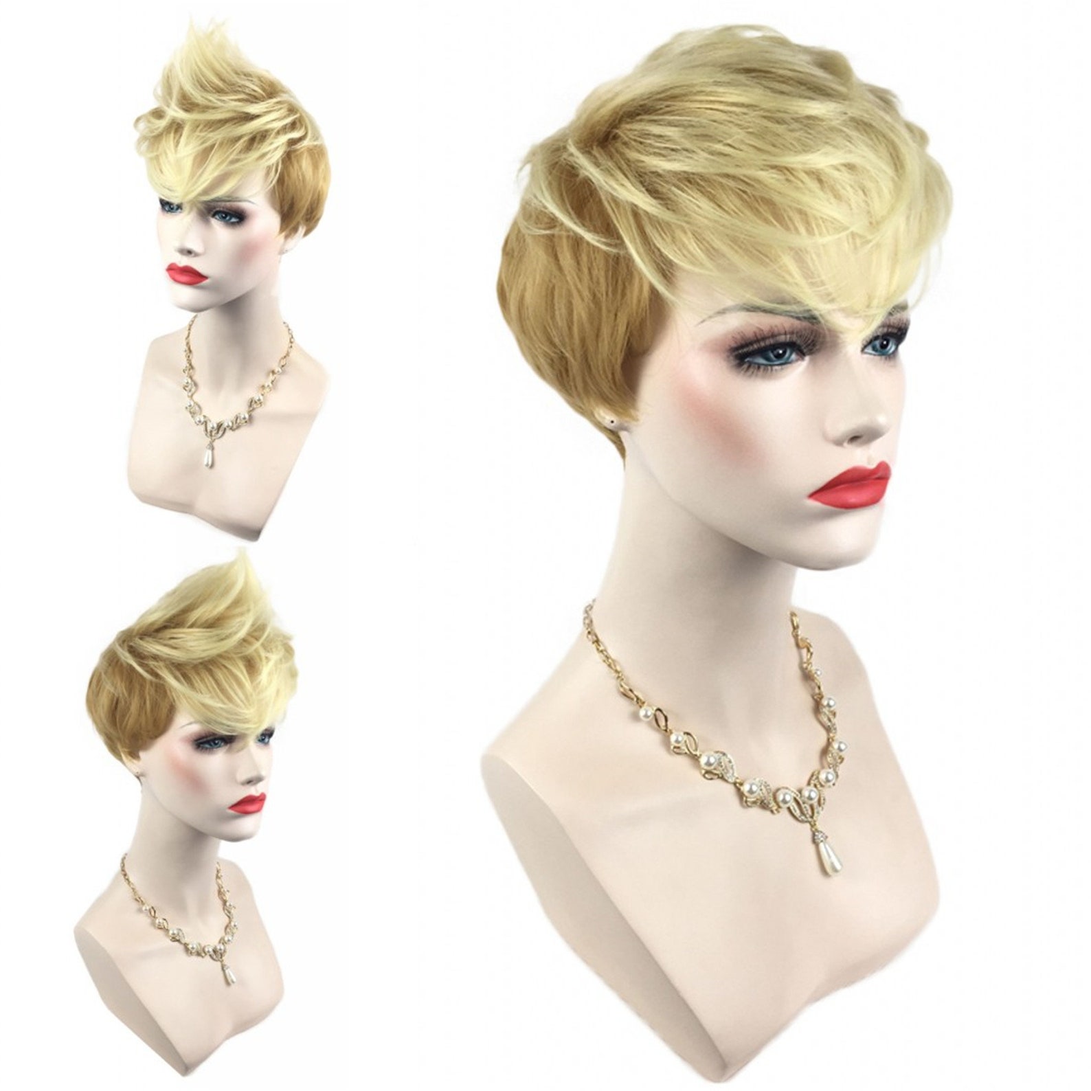 Very Short Wavy Wigs Cut Wig Kandy Bowl Cut Layers Wavy Wigs Etsy