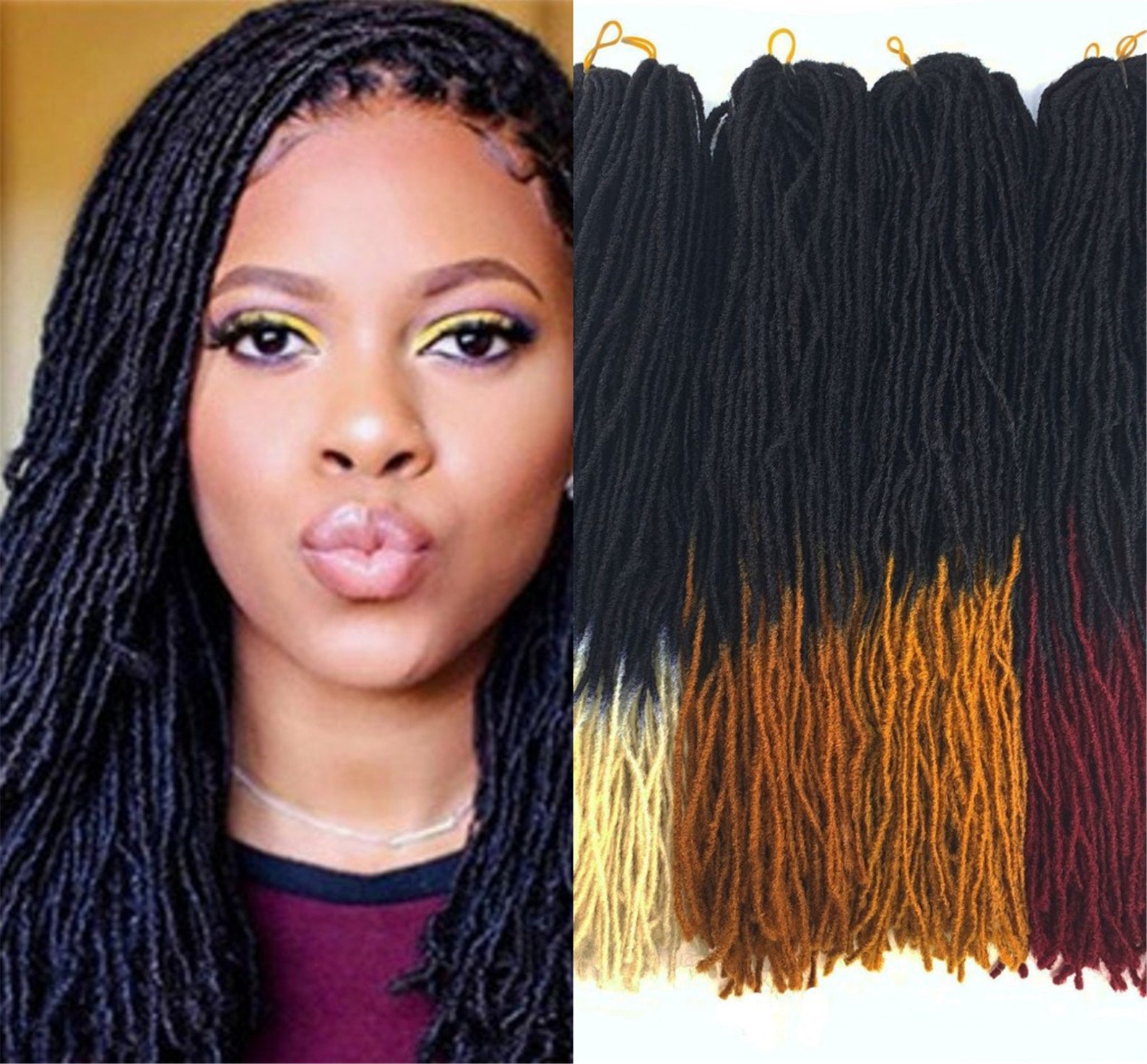 Afro Kinky dreadlocks Blonde 5 mm black dreadlocks brown Etsy