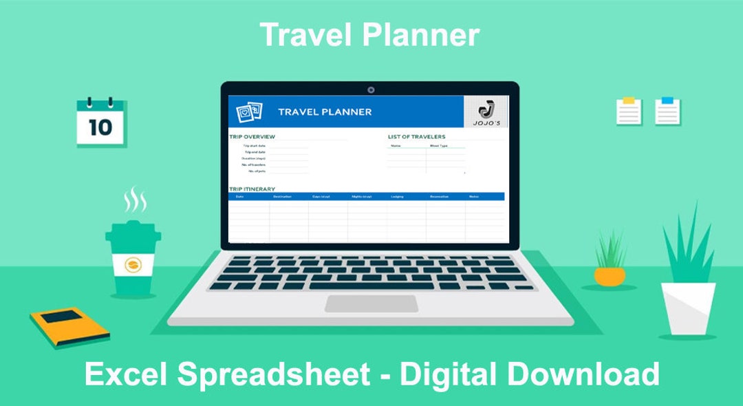 Travel Planner Excel Spreadsheet - Etsy