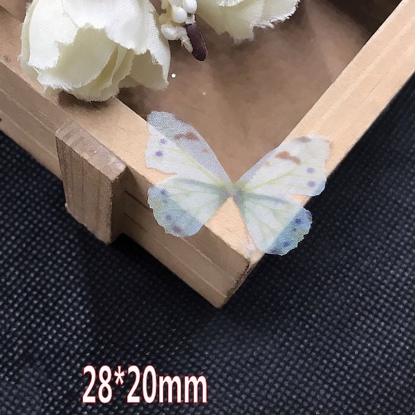 5 set de tulle organza papillon pour bijoux bricolage, papillons artistiques pour mariage, bijoux de cheveux, accessoires papillon