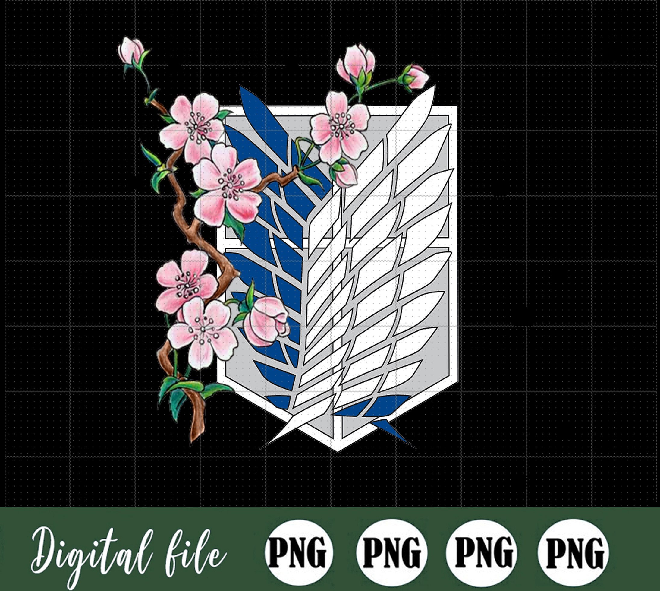Attack on Titan PNG File AOT Flower png Cherry Blossoms Free Etsy