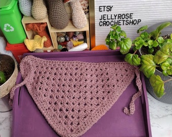 Purple crochet bandana