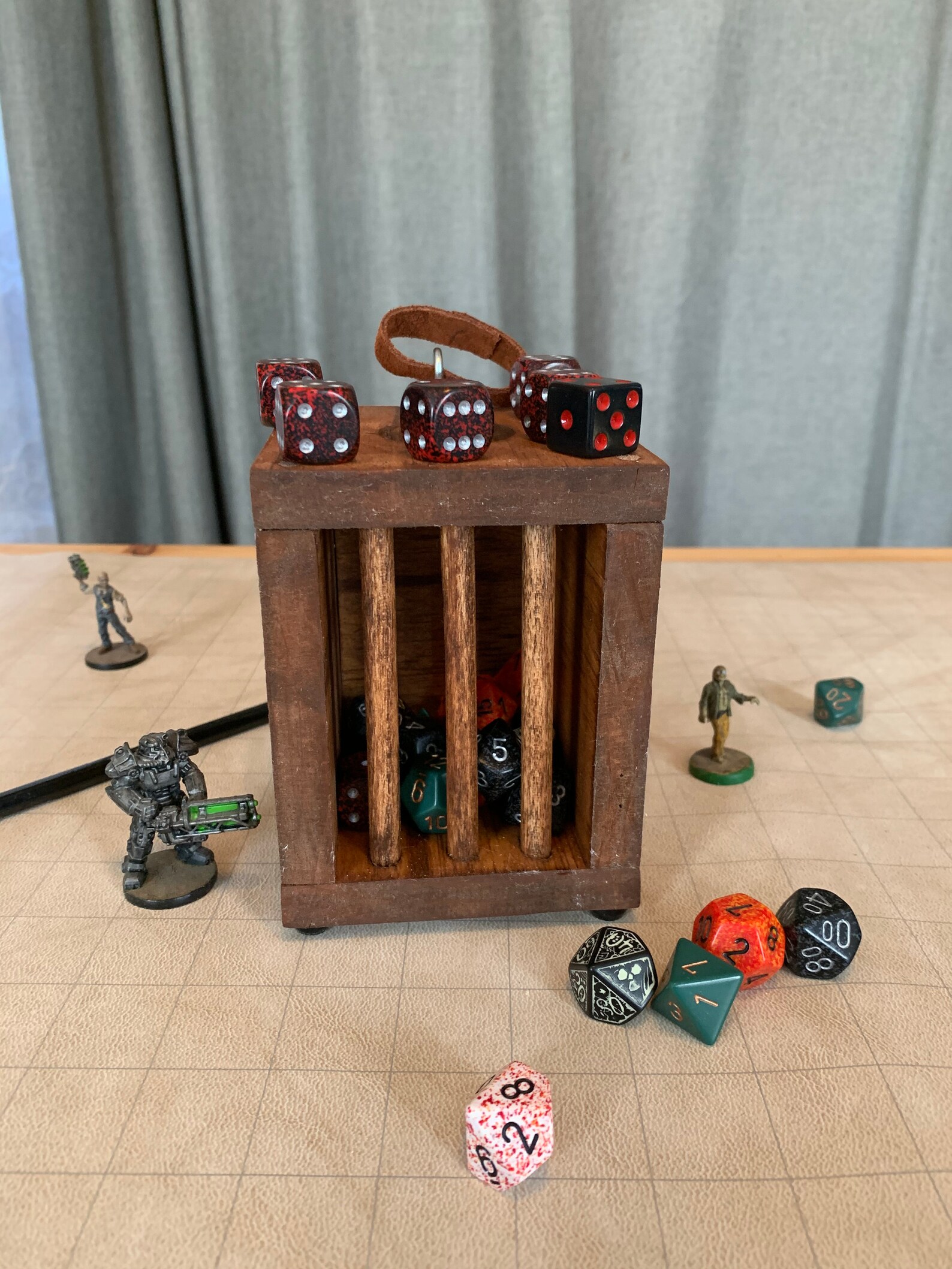 Wooden Dice Jail english Chestnut Etsy