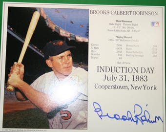 Brooks Robinson Autographed Hall of Fame Induction Day Card!