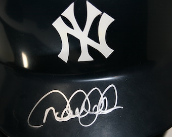 Derek Jeter autographed Vintage 2001 Game Ready Flag Batting Helmet! PSA/DNA!