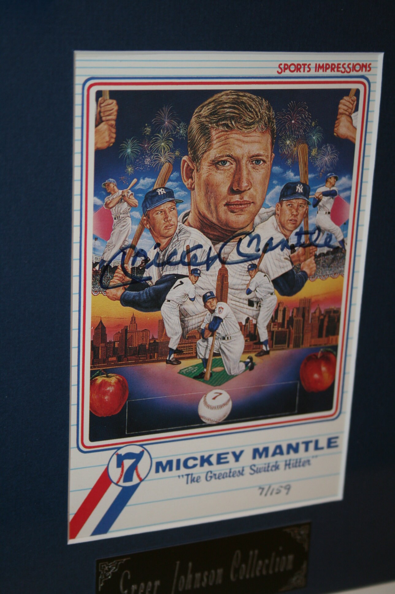 Mickey Mantle Signed Sports Impressions Post Card! Greer Johnson  display picture 1