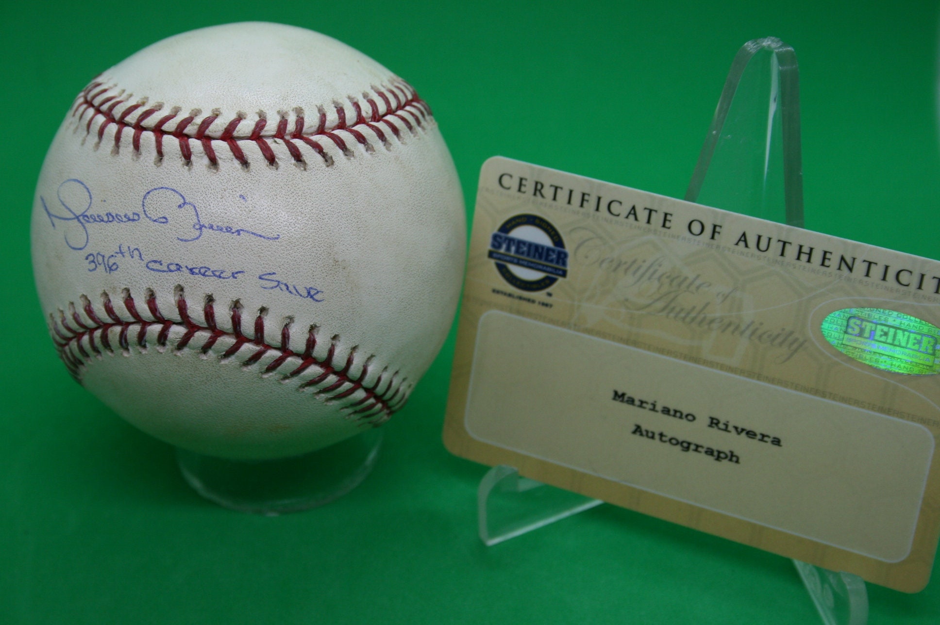 Mariano Rivera game Used Baseball W/inscription 