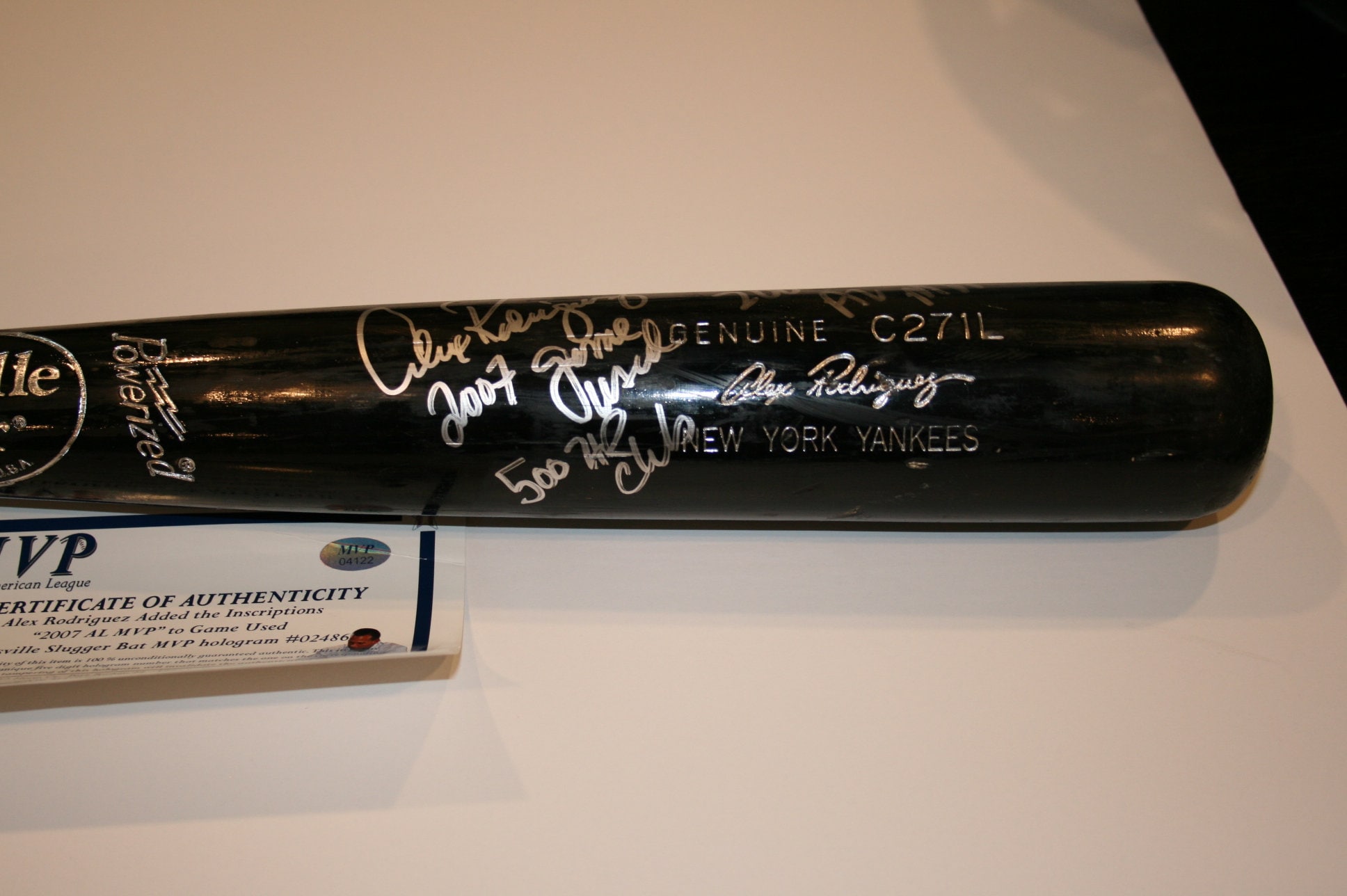 Alex Rodriguez Autographed Game Used Baseball Bat with (3) Inscriptions!  COA!