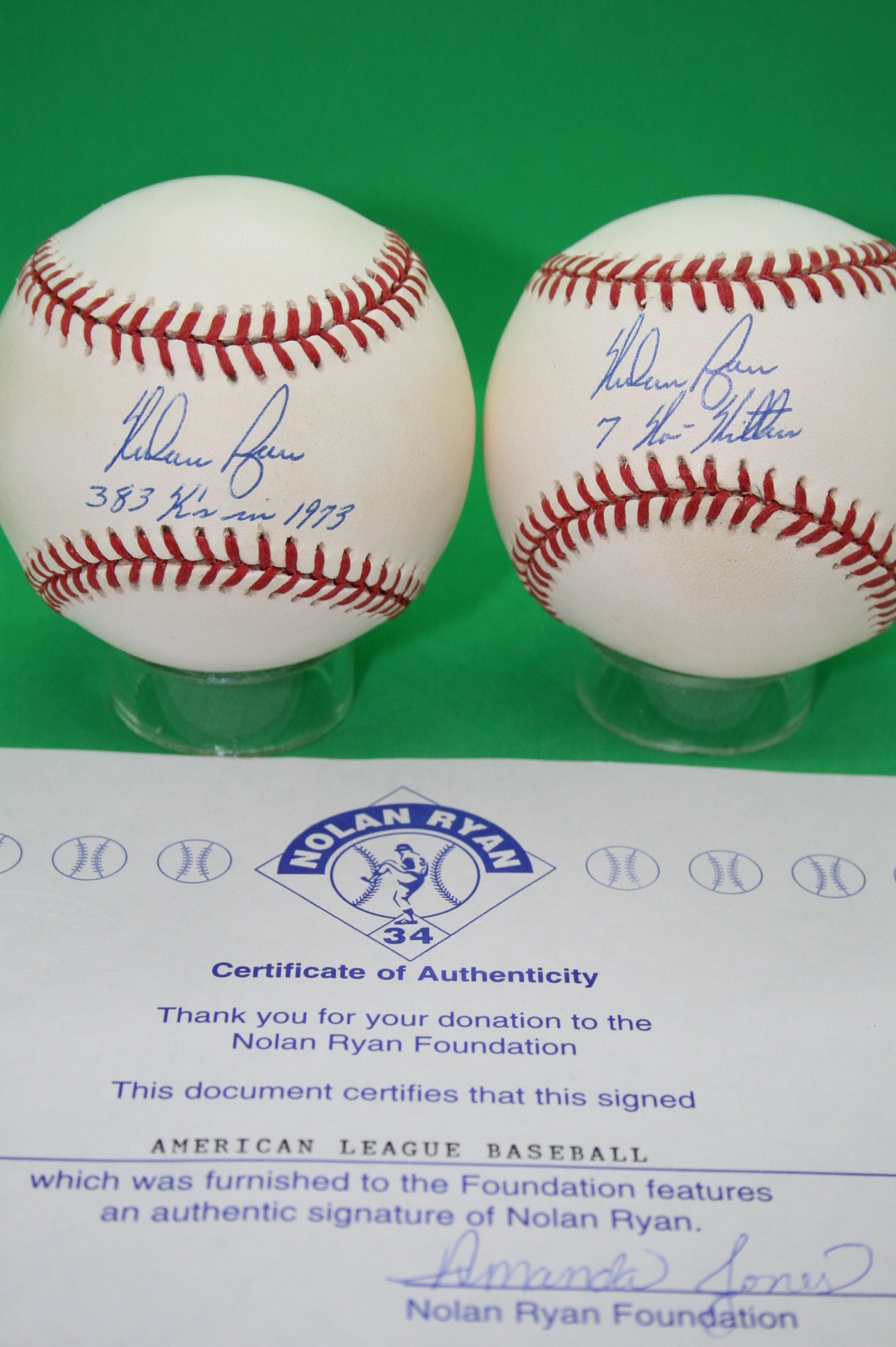 Nolan Ryan Signed Baseball w/HOF 99 Inscription