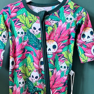 Skull Bamboo baby Romper