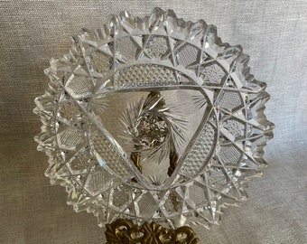 Cut Glass Saucer/Dish | Candle Holder | Soap Dish