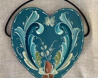 Vintage Norwegian Rosemaling Decorative Folk Art Wall Decor | Made in Vermont | Home Decor