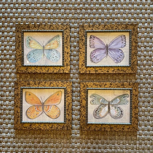 Butterfly Watercolor Framed Prints Set of shops Four (4)