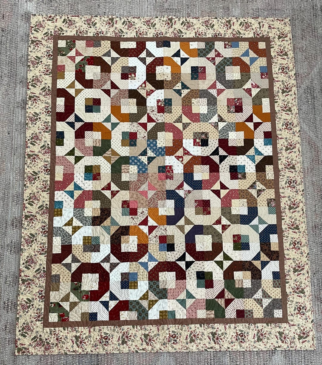 Cheerio Pattern Handmade American Quilt, Dissected Cheerio Pattern, Lap Size, Heirloom ...