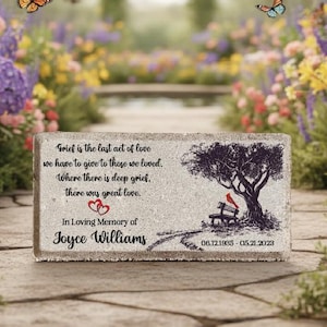 Personalized Memorial Stone: Cardinal Sympathy Gift
