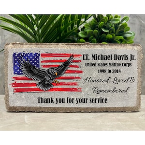 Memorial Stone. Marine. Military. Solider. Personalized 8x4 Memorial Stone. Brick. Remembrance Gift. Sympathy Gift. Garden Stone.