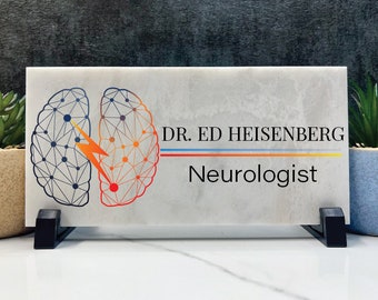 Personalized Marble Desk Name Plate: Custom Office Gift