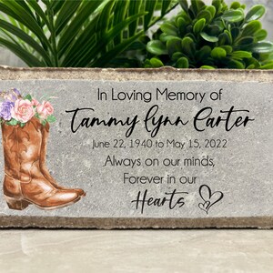 Personalized Memorial Stone: Concrete Burial Marker, Sympathy Gift