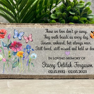 Family Loss Memorial. Mom. Grandma. Dad. Grandpa. 8x4 PERSONALIZED Burial Marker. Tumbled Paver Stone. Brick. Indoor/Outdoor. Sympathy Gift.