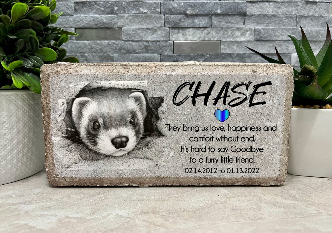 Ferret Pet Memorial. Personalized 8x4 Stone Brick. Pet Loss. Etsy