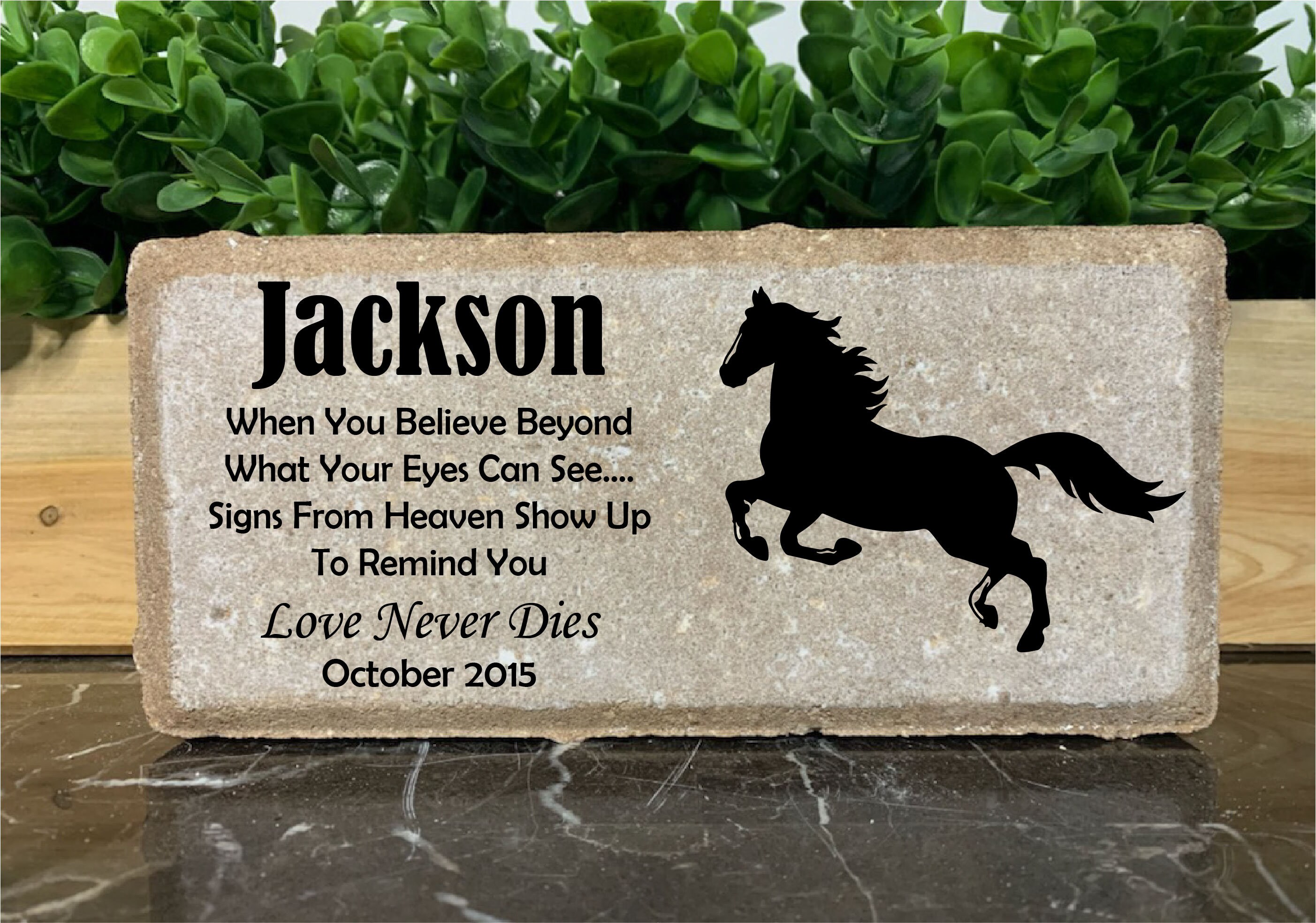 Personalized Horse Pony Memorial Stone. 8x4 Stone Brick. Etsy