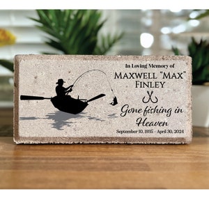 Memorial Stone. Family Loss Memorial. Fishing. Fisherman. Personalized Memorial Stone Paver. Garden Stone. Indoor/Outdoor. Sympathy Gift.