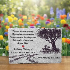 Personalized Memorial Stone: Family Loss Sympathy Gift, Bench & Tree, 9x6 Paver