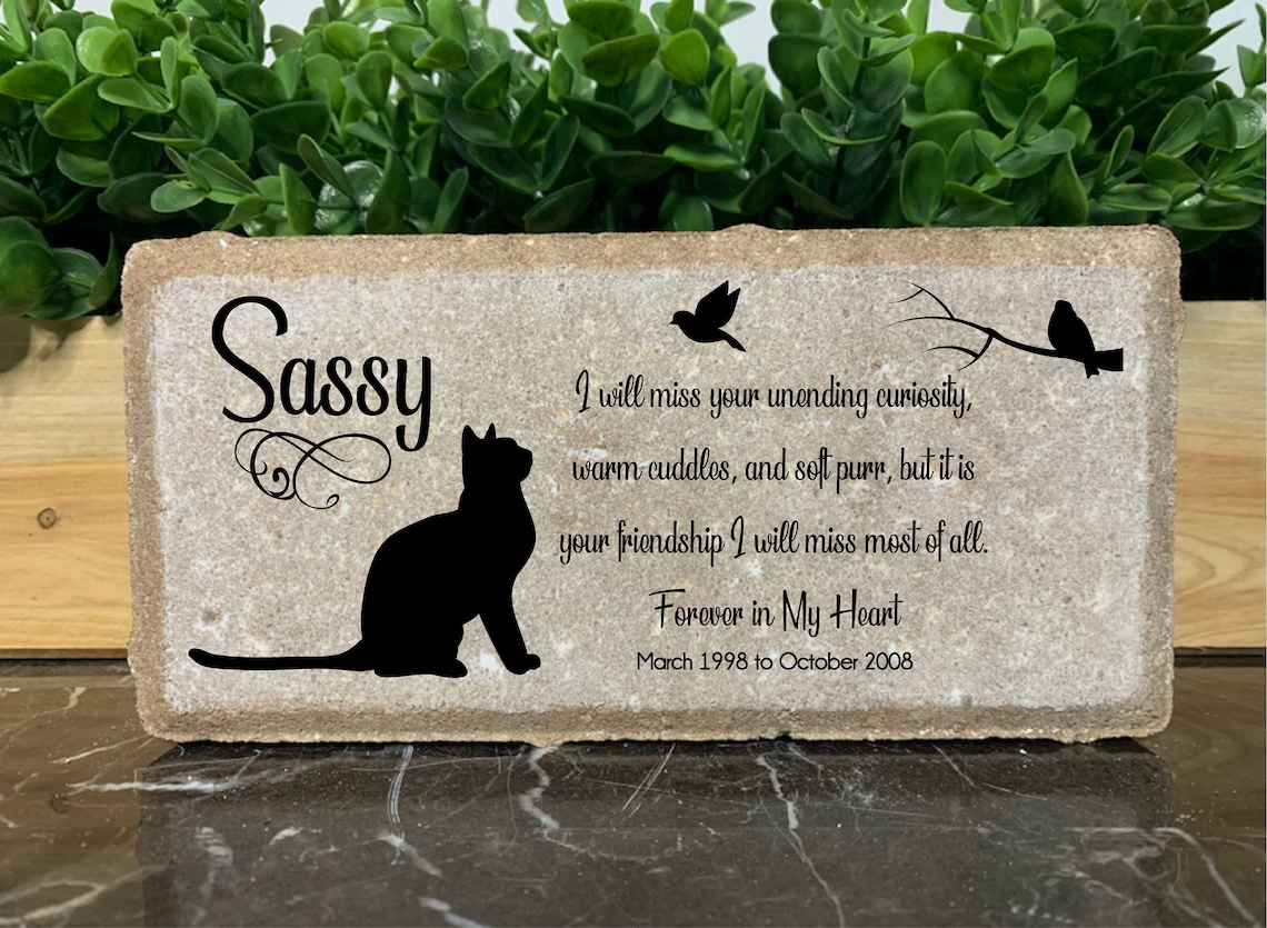 Personalized Cat Memorial Stone. 8x4 Stone Brick. Burial Etsy