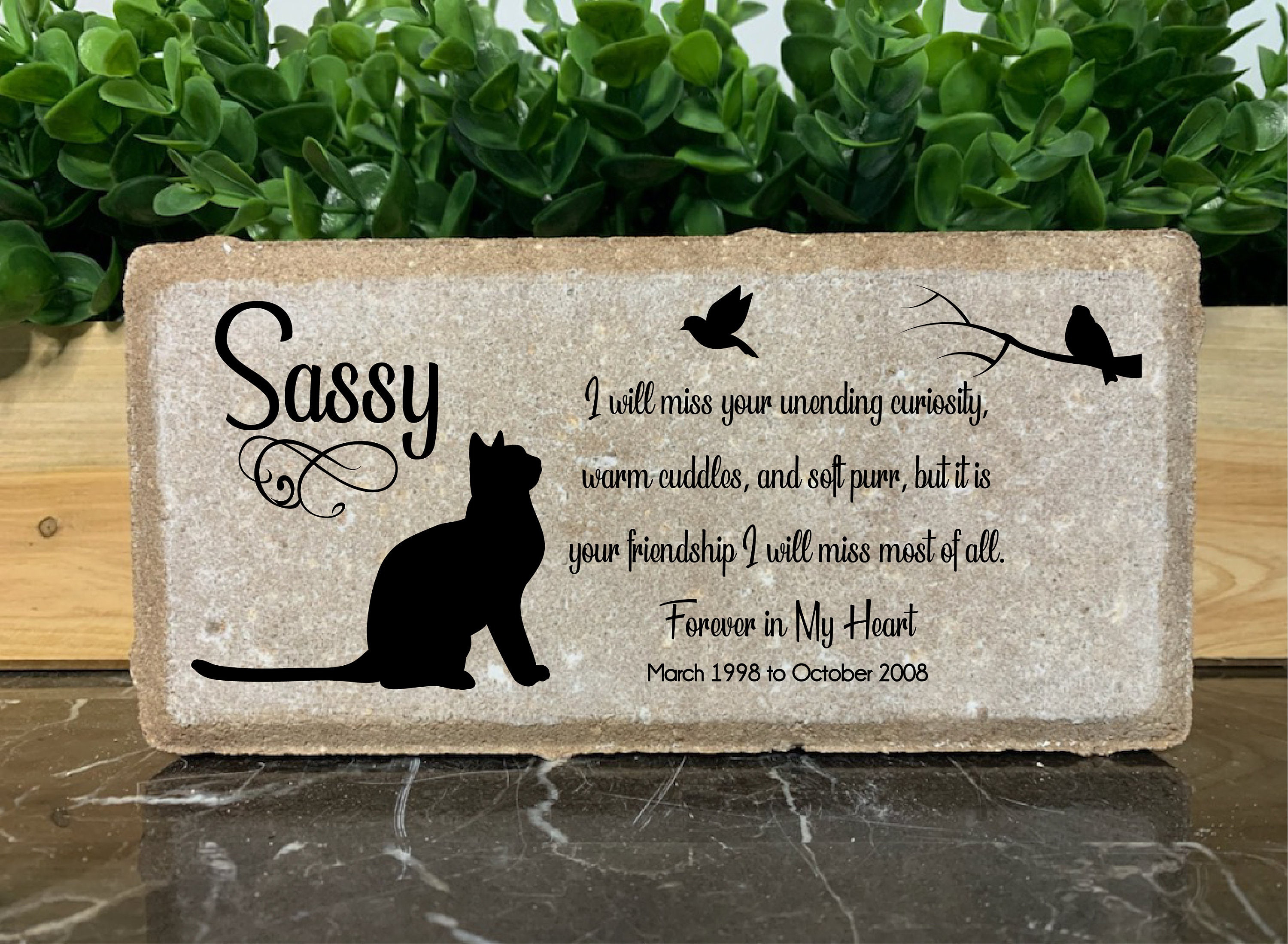 Personalized Cat Memorial Stone. 8x4 Stone Brick. Burial Etsy