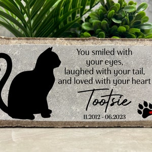 Personalized Cat Memorial Stone. 8x4 Stone Brick. Burial Marker. Indoor/Outdoor Cat Memorial. Custom Cat Sympathy Gift. Kitten, Brick