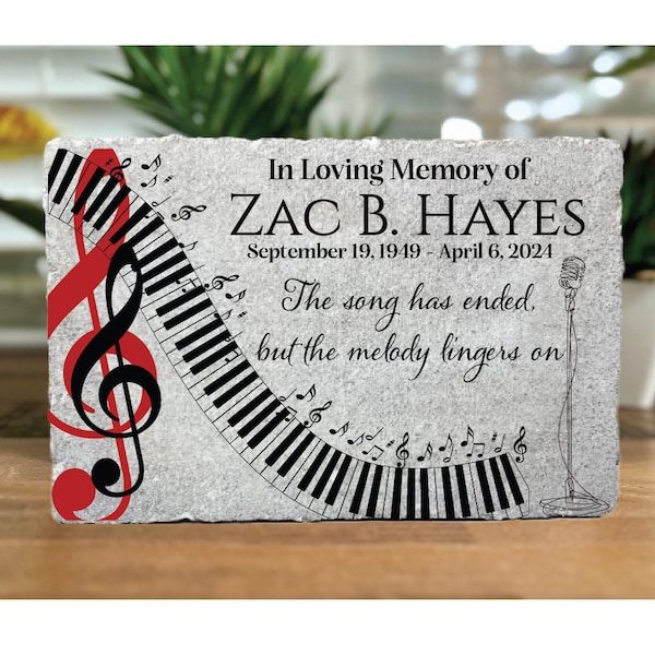 Personalized Music Memorial Stone: Family Loss Sympathy Gift