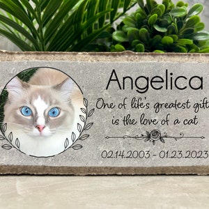 Personalized Cat Memorial Stone. 8x4 Stone Brick. Burial Marker. Indoor/Outdoor Cat Memorial. Custom Cat Sympathy Gift. Kitten, Brick