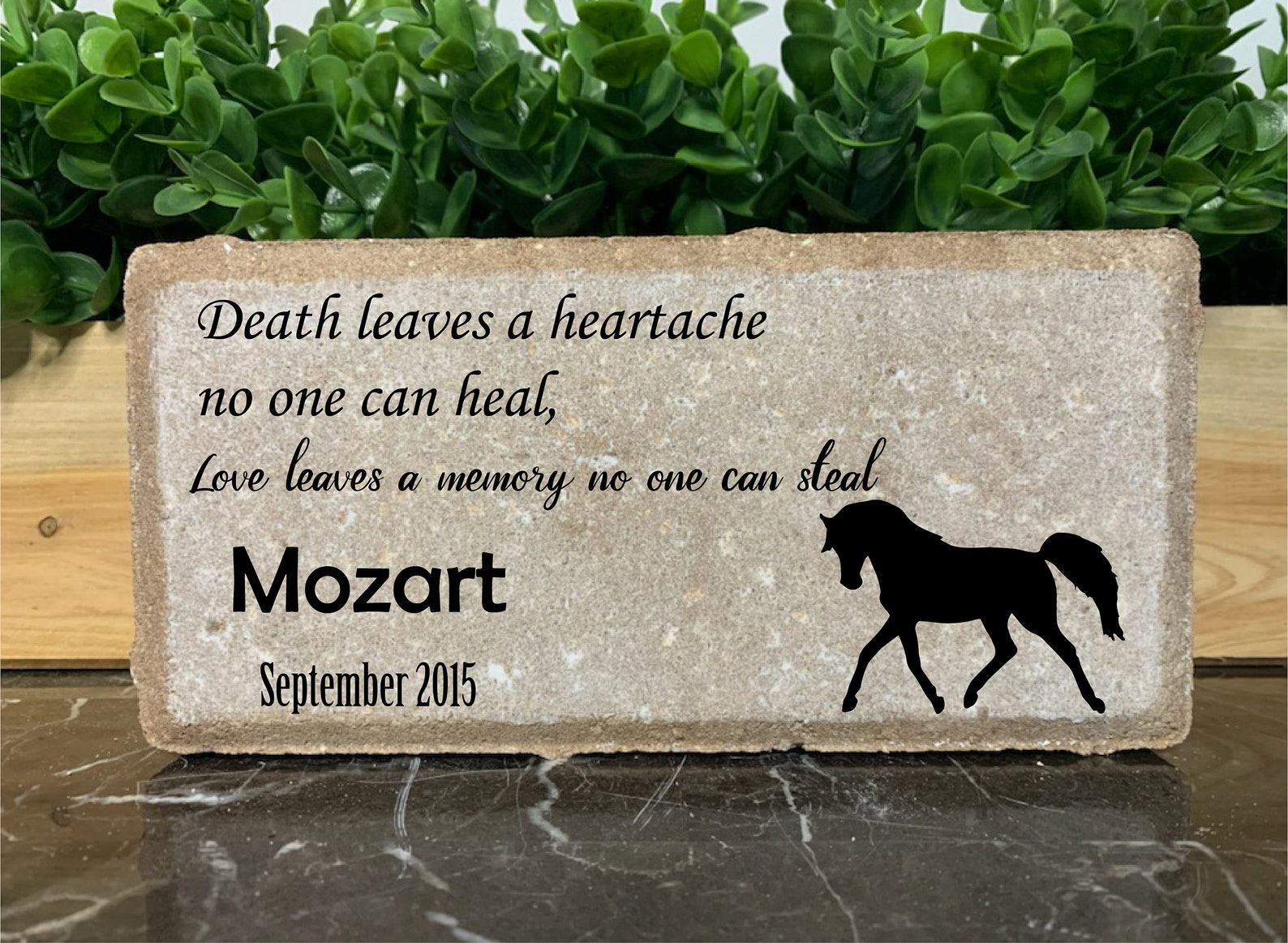 Personalized Horse Pony Memorial Stone. 8x4 Stone Brick. Etsy