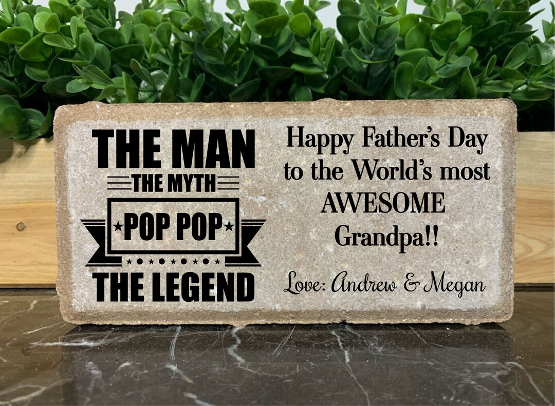 Personalized Father's Day Stone Brick: Custom Dad, Grandpa Gift - Etsy