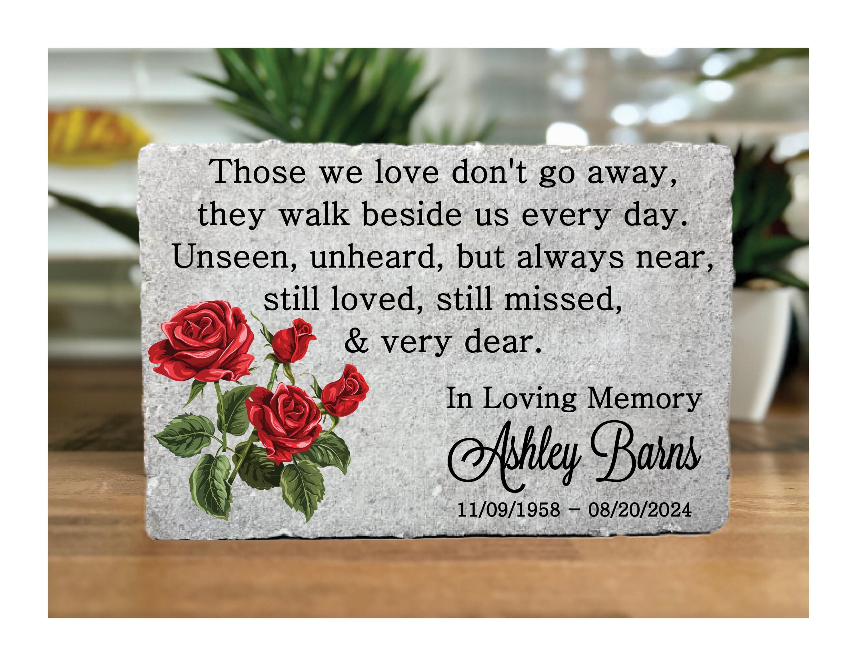 Red Roses Memorial Red Roses Memorial Stone: Personalized Remembrance Garden Paver (9x6 ...