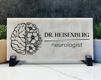 Personalized Marble Desk Name Plate: Custom Office Stone Plaque