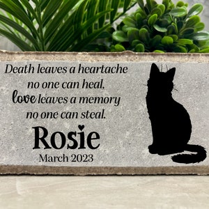 Personalized Cat Memorial Stone. 8x4 Stone Brick. Burial Marker. Indoor/Outdoor Cat Memorial. Custom Cat Sympathy Gift. Kitten