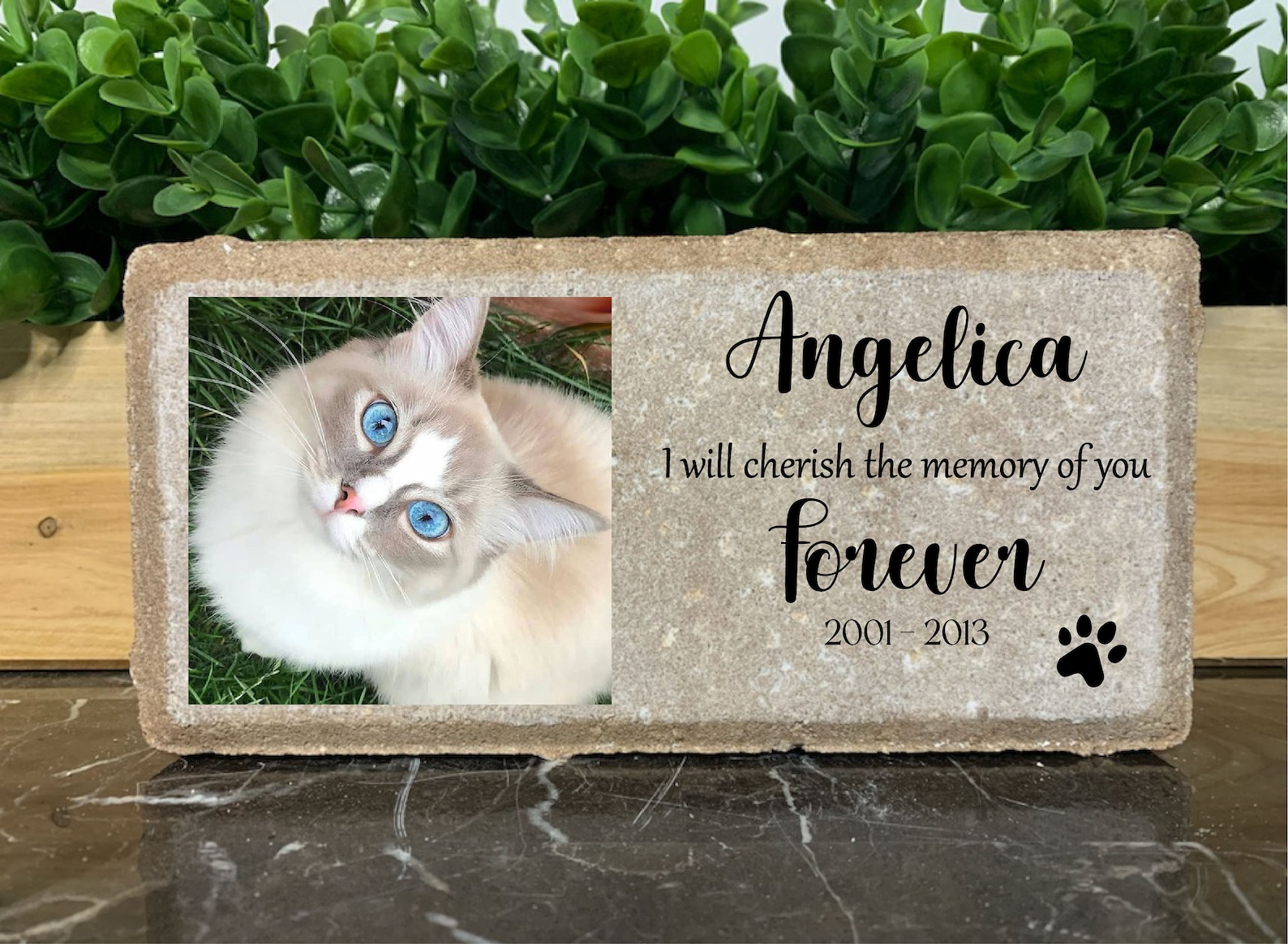 Personalized Cat Memorial Stone. 8x4 Stone Brick. Burial Etsy