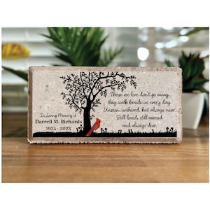 Memorial Stone - Tree Cardinal - Family Loss - Personalized Sympathy Gift - Bereavement Gift Funeral Gift - Cardinal - Custom Memorial Gift