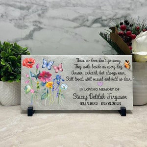 Memorial Stone. Mom. Dad. Grandma. Grandpa. Butterfly. 12x6 Personalized Travertine Stone. Remembrance Gift. Sympathy Gift. Indoor Only.