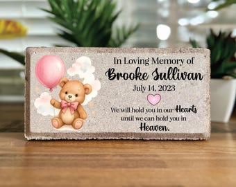 Personalized Baby Loss Memorial Stone: Tumbled Paver, Sympathy Gift (4x8)