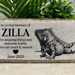 Personalized Iguana Memorial Stone: Pet Loss Gift, Reptile Paver (4x8)