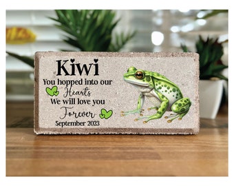 Memorial Stone. Frog. Toad. Amphibian. Personalized 8x4 Memorial Stone. Brick. Paver Stone. Sympathy Gift. Funeral Gift. Remembrance Stone.