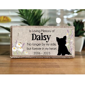 Memorial Stone. Dog Memorial. Yorkie. 8x4 Personalized Dog Memorial Stone. Brick Burial Marker. Indoor/Outdoor Pet Loss. Sympathy Gift.