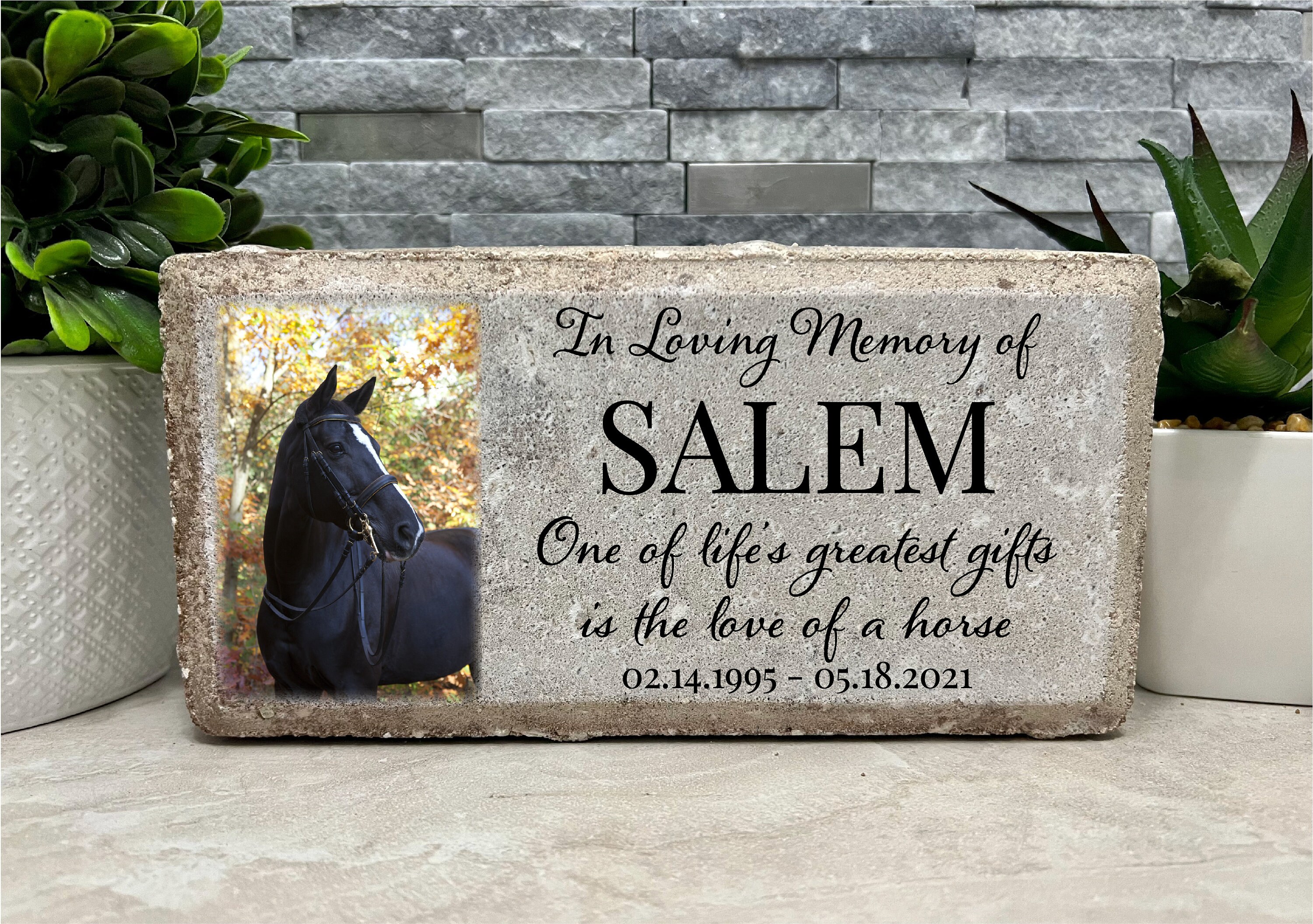 Personalized Horse Pony Memorial Stone. 8x4 Stone Brick. - Etsy