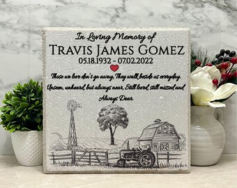 Family Loss Memorial. Mom. Dad. Grandma. Grandpa. 12x12 PERSONALIZED Burial Marker. Family loss Stone. Brick. Indoor/Outdoor. Sympathy Gift.