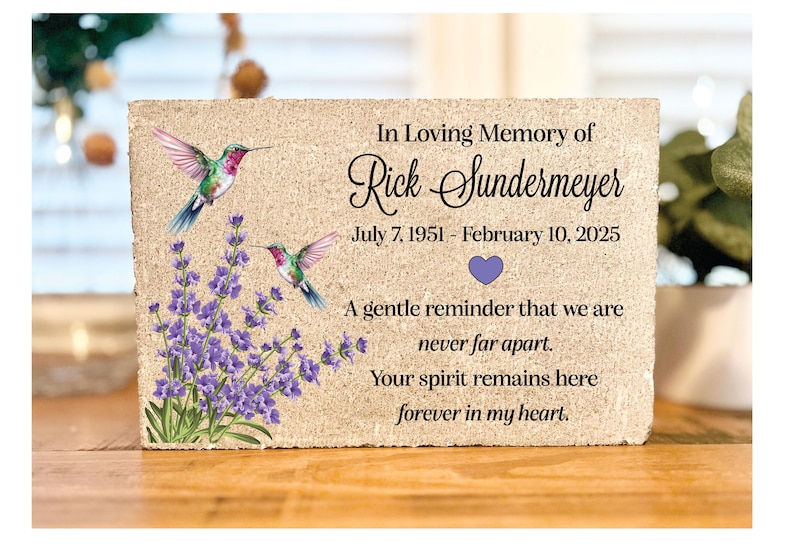 Personalized 12x8 Hummingbird Memorial Stone – Custom Remembrance Paver ...